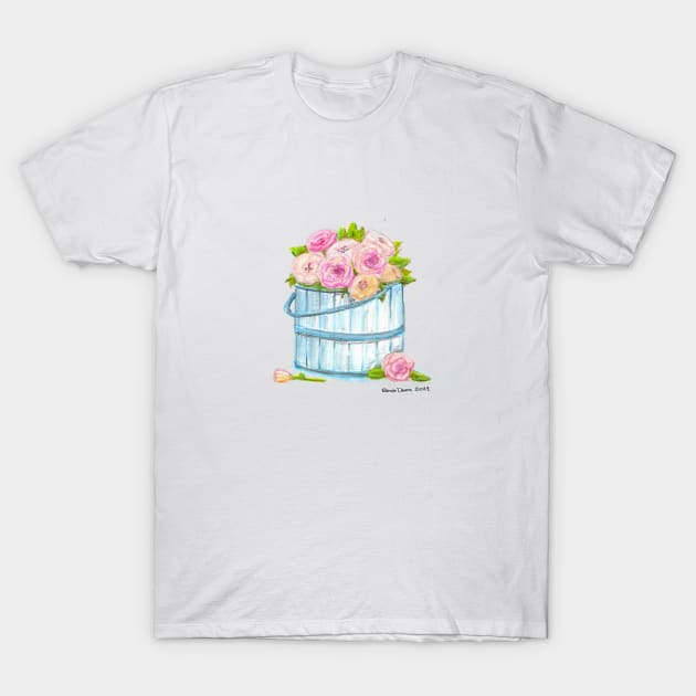 Pail of Roses T-Shirt by ReneeDixonArt